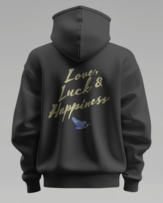 Love, Luck & Happiness BLACK HOODIE