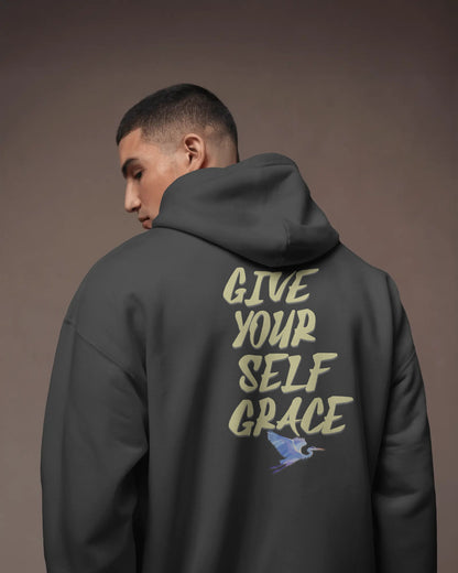 GIVE YOURSELF GRACE BLACK FULL ZIP UP HOODIE